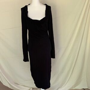 James Perse Classic Black Long Sleeve Dress